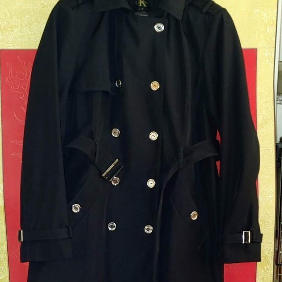 Calvin Klein Women's Black Trench Coat - Picture 5 of 12